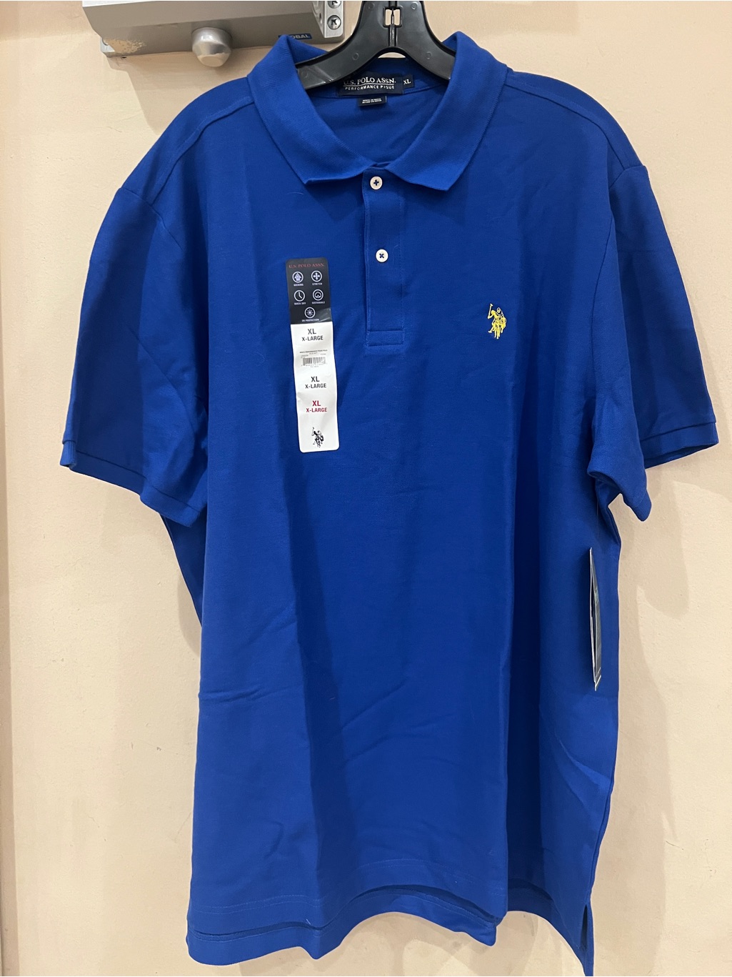 U.S. Polo Assn. Men's Polo Shirt - Royal Blue With Yellow Logo